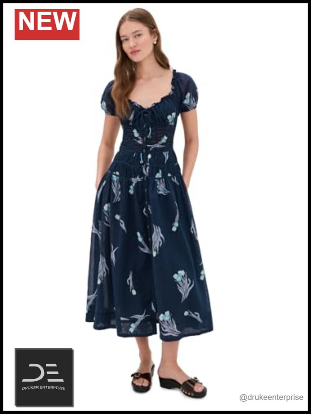 Free People Complete Me Midi Dress Cotton Sleeveless Fit and Flare